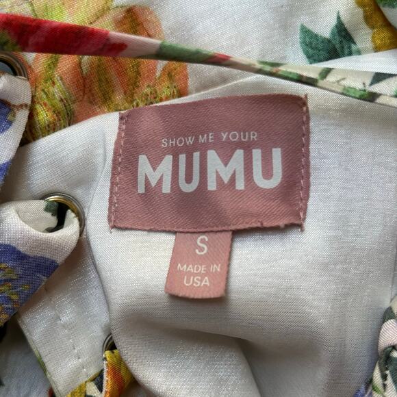 Show Me Your Mumu Juliet Maxi Dress in Charm Peony White Taffeta Sz S - Picture 14 of 15